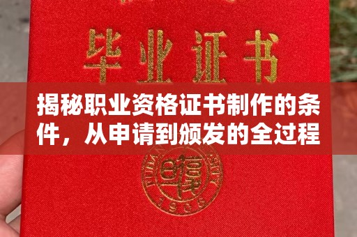 洛阳揭秘职业资格证书制作的条件，从申请到颁发的全过程